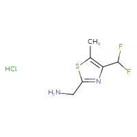 Chemical structure of 1-[4-(difluoromethyl)-5-methyl-1,3-thiazol-2-yl]methanamine hydrochloride - CSSB00160572384