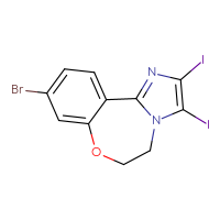 Chemical structure of 12-bromo-4,5-diiodo-9-oxa-3,6-diazatricyclo[8.4.0.0²,⁶]tetradeca-1(14),2,4,10,12-pentaene - CSSB00015192424