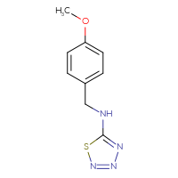 Chemical structure of N-[(4-methoxyphenyl)methyl]-1,2,3,4-thiatriazol-5-amine - CSSB00040894782
