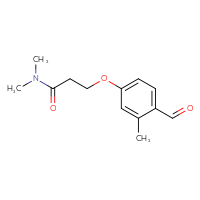 Chemical structure of 3-(4-formyl-3-methylphenoxy)-N,N-dimethylpropanamide - CSSB02522341780