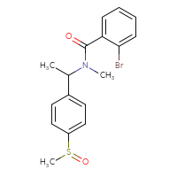 Chemical structure of 2-bromo-N-[1-(4-methanesulfinylphenyl)ethyl]-N-methylbenzamide - CSSB02123949725