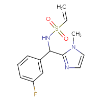 Chemical structure of N-[(3-fluorophenyl)(1-methyl-1H-imidazol-2-yl)methyl]ethene-1-sulfonamide - CSSB21332166579