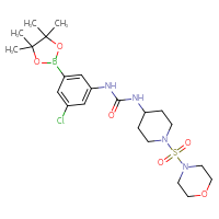 Chemical structure of 3-[3-chloro-5-(4,4,5,5-tetramethyl-1,3,2-dioxaborolan-2-yl)phenyl]-1-[1-(morpholine-4-sulfonyl)piperidin-4-yl]urea - CSSB21332143925