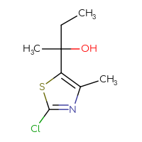 Chemical structure of 2-(2-chloro-4-methyl-1,3-thiazol-5-yl)butan-2-ol - CSSB21246393551