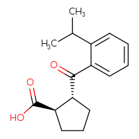 Chemical structure of (1R,2R)-2-[2-(propan-2-yl)benzoyl]cyclopentane-1-carboxylic acid - CSSB00025753042