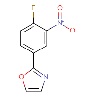Chemical structure of 2-(4-fluoro-3-nitrophenyl)-1,3-oxazole - CSSB04967705194