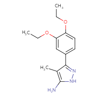 Chemical structure of 3-(3,4-diethoxyphenyl)-4-methyl-1H-pyrazol-5-amine - CSSB00020595882