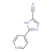 Chemical structure of 2-(pyridin-4-yl)-1H-imidazole-5-carbonitrile - CSSB00000117220