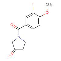 Chemical structure of 1-(3-fluoro-4-methoxybenzoyl)pyrrolidin-3-one - CSSB00019933302