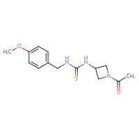 Chemical structure of 3-(1-acetylazetidin-3-yl)-1-[(4-methoxyphenyl)methyl]thiourea - CSSB21432450561