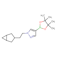 Chemical structure of 1-(2-{bicyclo[3.1.0]hexan-3-yl}ethyl)-4-(4,4,5,5-tetramethyl-1,3,2-dioxaborolan-2-yl)-1H-pyrazole - CSSB14898574711