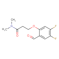 Chemical structure of 3-(4,5-difluoro-2-formylphenoxy)-N,N-dimethylpropanamide - CSSB20468007250