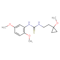 Chemical structure of 1-(2,5-dimethoxyphenyl)-3-[2-(1-methoxycyclopropyl)ethyl]thiourea - CSSB21432524127