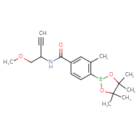 Chemical structure of N-(1-methoxybut-3-yn-2-yl)-3-methyl-4-(4,4,5,5-tetramethyl-1,3,2-dioxaborolan-2-yl)benzamide - CSSB20822598174