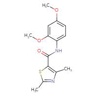 Chemical structure of N-(2,4-dimethoxyphenyl)-2,4-dimethyl-1,3-thiazole-5-carboxamide - CSSB00026261320