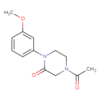 Chemical structure of 4-acetyl-1-(3-methoxyphenyl)piperazin-2-one - CSSB21291565337
