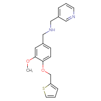 Chemical structure of ({3-methoxy-4-[(thiophen-2-yl)methoxy]phenyl}methyl)[(pyridin-3-yl)methyl]amine - CSSB00046259856