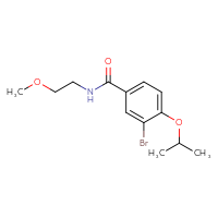 Chemical structure of 3-bromo-N-(2-methoxyethyl)-4-(propan-2-yloxy)benzamide - CSSB00020582032