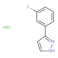 Chemical structure of 3-(3-fluorophenyl)-1H-pyrazole hydrochloride - CSSB00025772465