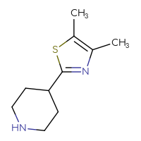 Chemical structure of 4-(4,5-dimethyl-1,3-thiazol-2-yl)piperidine - CSSB00011661525