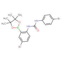 Chemical structure of 3-[4-bromo-2-(4,4,5,5-tetramethyl-1,3,2-dioxaborolan-2-yl)phenyl]-1-(4-bromophenyl)urea - CSSB21332043627