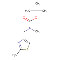 Chemical structure of tert-butyl N-methyl-N-[(2-methyl-1,3-thiazol-4-yl)methyl]carbamate - CSSB00011924722