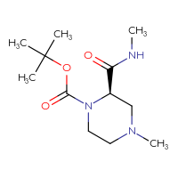 Chemical structure of tert-butyl (2R)-4-methyl-2-(methylcarbamoyl)piperazine-1-carboxylate - CSSB14814845958
