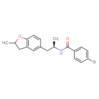 Chemical structure of 4-bromo-N-[(2R)-1-(2-methyl-2,3-dihydro-1-benzofuran-5-yl)propan-2-yl]benzamide - CSSB21432544361
