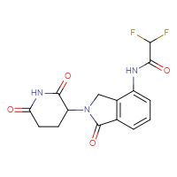 Chemical structure of N-[2-(2,6-dioxopiperidin-3-yl)-1-oxo-2,3-dihydro-1H-isoindol-4-yl]-2,2-difluoroacetamide - CSSB01054498688