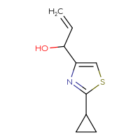 Chemical structure of 1-(2-cyclopropyl-1,3-thiazol-4-yl)prop-2-en-1-ol - CSSB00102957091