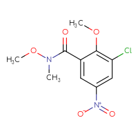 Chemical structure of 3-chloro-N,2-dimethoxy-N-methyl-5-nitrobenzamide - CSSB07016176072