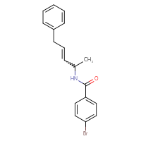 Chemical structure of 4-bromo-N-(5-phenylpent-3-en-2-yl)benzamide - CSSB15367664794