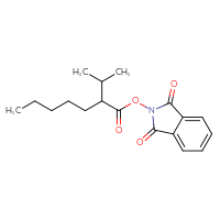 Chemical structure of 1,3-dioxo-2,3-dihydro-1H-isoindol-2-yl 2-(propan-2-yl)heptanoate - CSSB00116217845