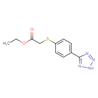 Chemical structure of ethyl 2-{[4-(2H-1,2,3,4-tetrazol-5-yl)phenyl]sulfanyl}acetate - CSSB14813048814