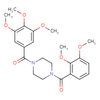 Chemical structure of 1-(2,3-dimethoxybenzoyl)-4-(3,4,5-trimethoxybenzoyl)piperazine - CSSB00107723049