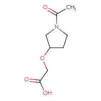 Chemical structure of 2-[(1-acetylpyrrolidin-3-yl)oxy]acetic acid - CSSB00010277819