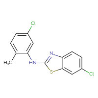 Chemical structure of 6-chloro-N-(5-chloro-2-methylphenyl)-1,3-benzothiazol-2-amine - CSSB00020652155