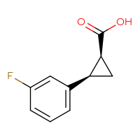 Chemical structure of (1S,2R)-2-(3-fluorophenyl)cyclopropane-1-carboxylic acid - CSSB09895545693