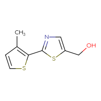 Chemical structure of [2-(3-methylthiophen-2-yl)-1,3-thiazol-5-yl]methanol - CSSB00012306629