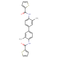 Chemical structure of N-[3,3'-dimethyl-4'-(thiophene-2-amido)-[1,1'-biphenyl]-4-yl]thiophene-2-carboxamide - CSSB00028091559