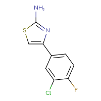 Chemical structure of 4-(3-chloro-4-fluorophenyl)-1,3-thiazol-2-amine - CSSB00000744592
