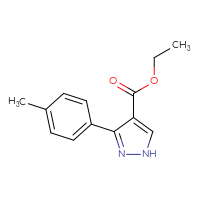 Chemical structure of ethyl 3-(4-methylphenyl)-1H-pyrazole-4-carboxylate - CSSB00160523810