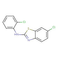 Chemical structure of 6-chloro-N-(2-chlorophenyl)-1,3-benzothiazol-2-amine - CSSB00001319392