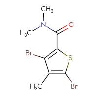 Chemical structure of 3,5-dibromo-N,N,4-trimethylthiophene-2-carboxamide - CSSB06365219326