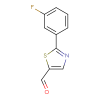 Chemical structure of 2-(3-fluorophenyl)-1,3-thiazole-5-carbaldehyde - CSSB00011361613