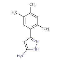 Chemical structure of 3-(2,4,5-trimethylphenyl)-1H-pyrazol-5-amine - CSSB00000010183