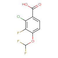 Chemical structure of 2-chloro-4-(difluoromethoxy)-3-fluorobenzoic acid - CSSB00135214448