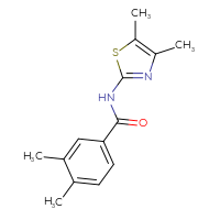 Chemical structure of N-(4,5-dimethyl-1,3-thiazol-2-yl)-3,4-dimethylbenzamide - CSSB00102626033