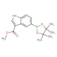 Chemical structure of methyl 5-(4,4,5,5-tetramethyl-1,3,2-dioxaborolan-2-yl)-1H-indole-3-carboxylate - CSSB00010270228