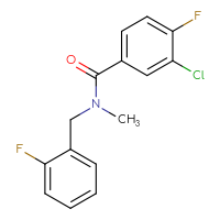 Chemical structure of 3-chloro-4-fluoro-N-[(2-fluorophenyl)methyl]-N-methylbenzamide - CSSB02036978459